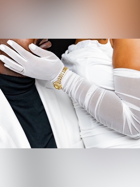Accessories - White Sheer Opera Gloves